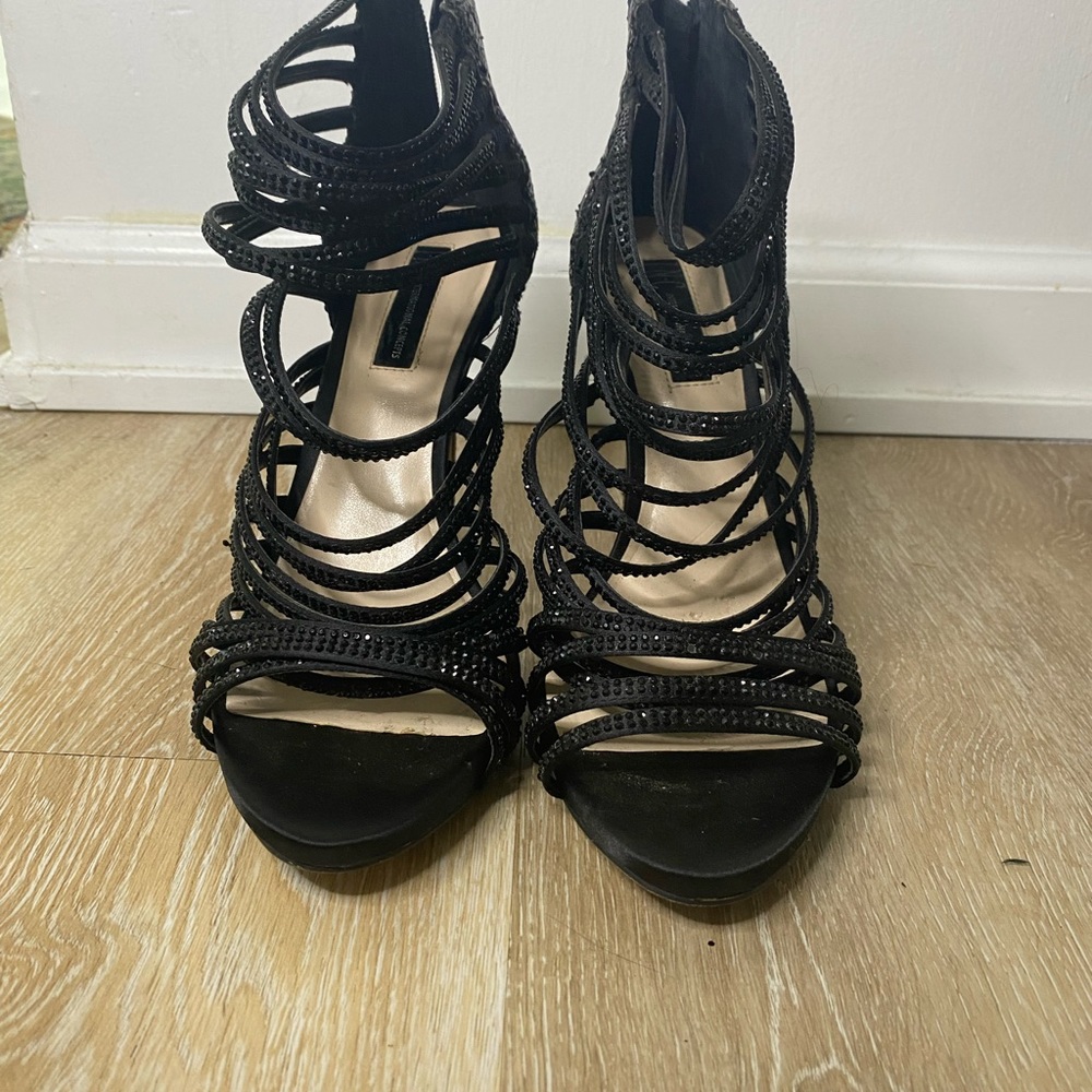 Black sparkle heels